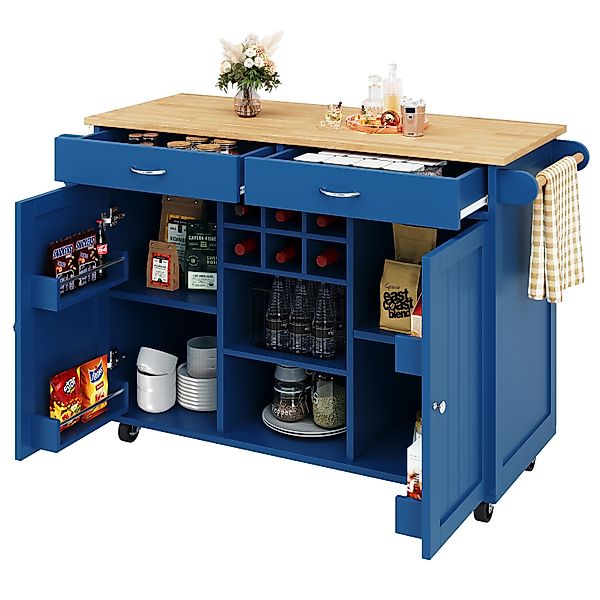 TavilaEcon Küchenbuffet Moderne Kücheninsel, Multifunktionale Esstisch günstig online kaufen