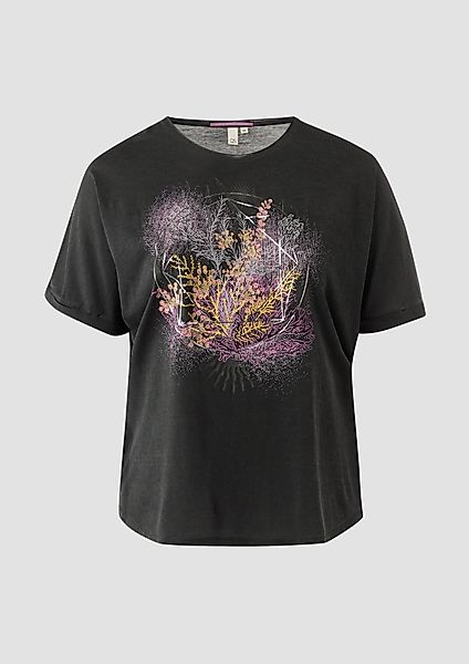 QS Kurzarmshirt Oversize-Shirt mit Rundhalsausschnitt und günstig online kaufen