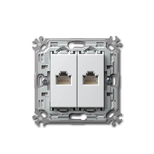 TEM MODUL PLUS 2-Fach RJ45 Netzwerkdose Cat5e Weiß günstig online kaufen