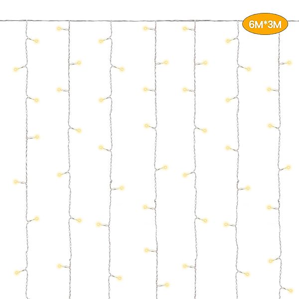 Elegear LED-Lichtervorhang 4M Eisregen Lichtervorhang Außen/Ihnen, günstig online kaufen