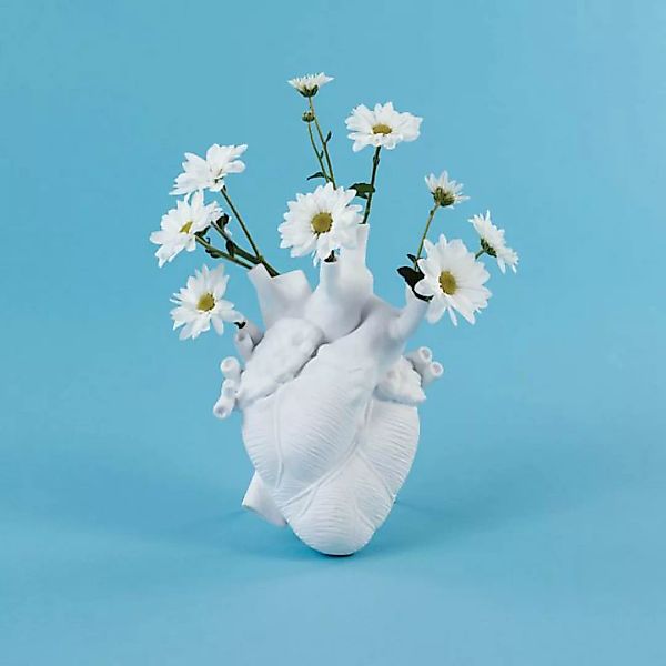 Vase Love in Bloom keramik weiß / menschliches Herz - Seletti - Weiß günstig online kaufen