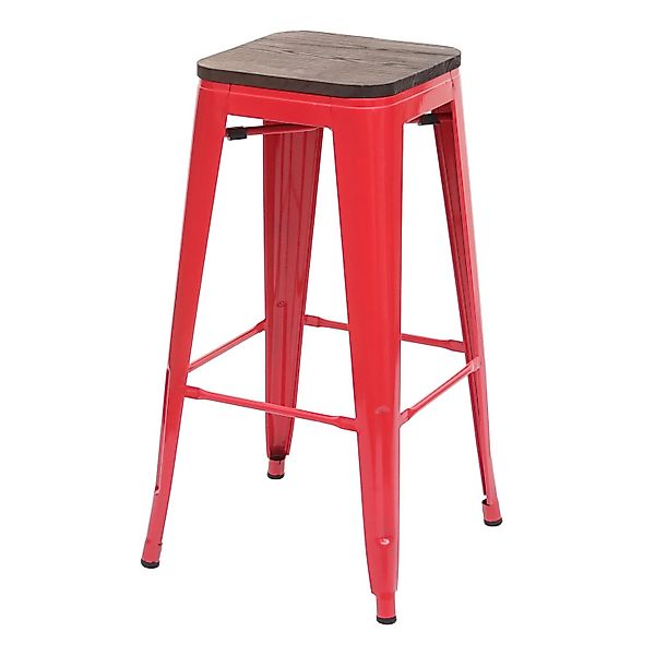 PROREGAL Barhocker Inkl. Holz-Sitzfläche Sitzhöhe 76cm Metall Industriedesi günstig online kaufen