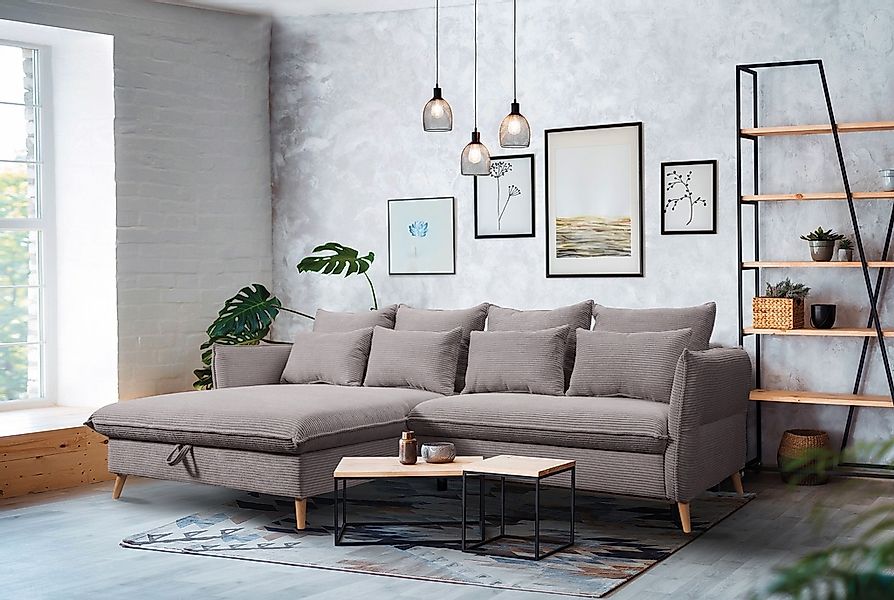 exxpo - sofa fashion Ecksofa "WALPY, elegant & modern, bequem, schmale Arml günstig online kaufen