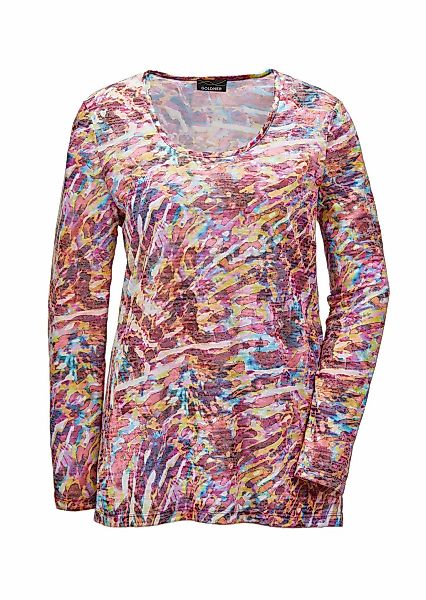 GOLDNER Longpullover "Kurzgröße Langarmshirt in Ausbrennerqualität mit Rund günstig online kaufen