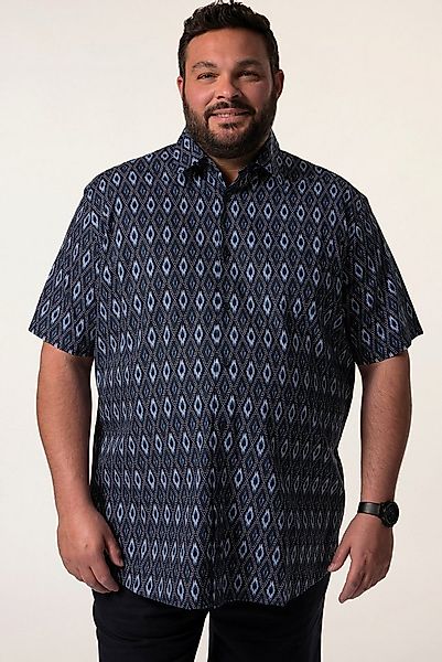 Men Plus Kurzarmhemd Hemd Halbarm Kentkragen Alloverdruck Comfort Fit günstig online kaufen