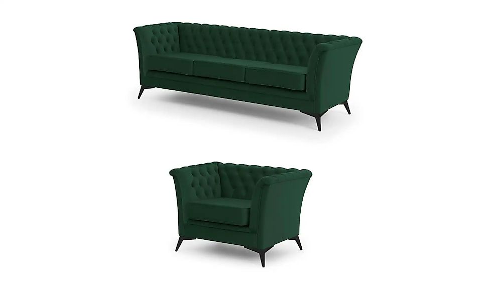 Chesterfield Polstergarnitur 3+1  Wilhelm ¦ grün ¦ Maße (cm): B: 237 H: 78 günstig online kaufen