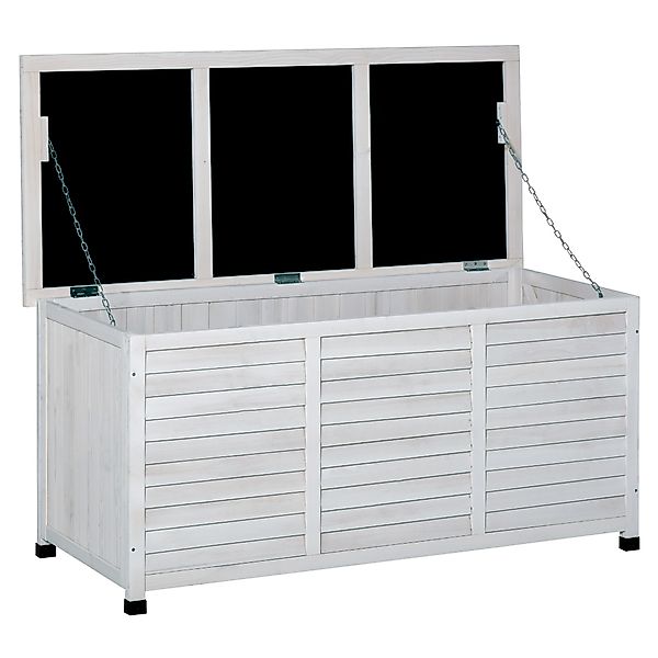 Outsunny Garten-Aufbewahrungsbank aus Fichtenholz, Outdoor-Aufbewahrungsbox günstig online kaufen