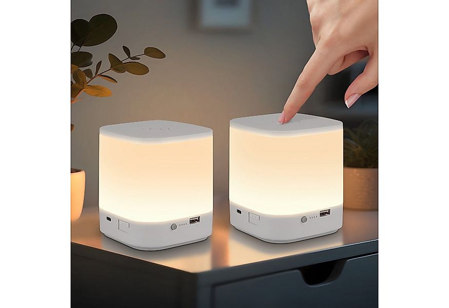 Nettlife LED Nachttischlampe 2ER Touch Dimmbar Akku 1800mAH USB Aufladbar W günstig online kaufen