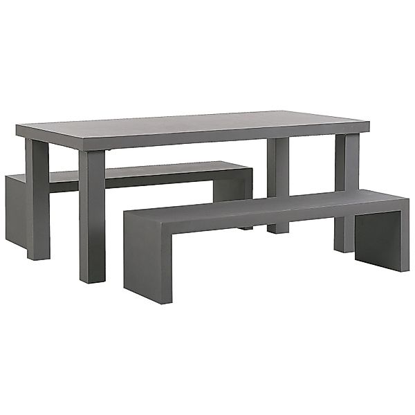 Beliani Gartentisch Set TARANTO Grau 90x180x76 141 kg günstig online kaufen