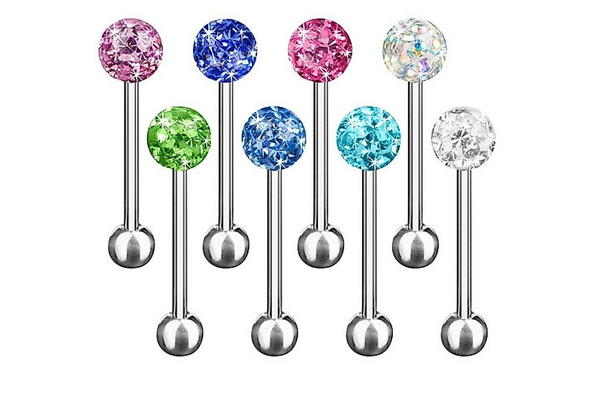 Taffstyle Piercing-Set Zungenpiercing Barbell Stab mit Ferido Kristall Kuge günstig online kaufen
