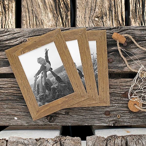 PHOTOLINI Bilderrahmen 3er Set Strandhaus Rustikal günstig online kaufen