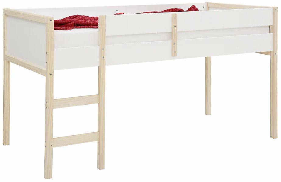 OTTO home Hochbett "Janne" Kiefernholz, Einzelbett, inklusive Holzleiter, L günstig online kaufen