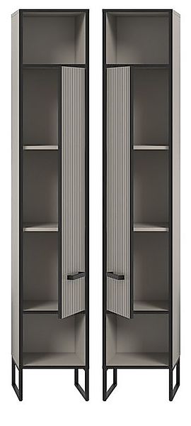 Inn.Furn Hochschrank Scana (Badschrank in Sand mit schwarz, 30 x 192 cm) mi günstig online kaufen