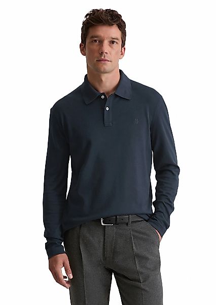 Marc OPolo Langarm-Poloshirt "aus schwerem Bio-Baumwoll-Jersey" günstig online kaufen