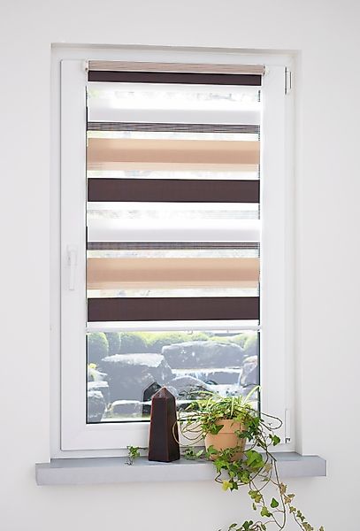 Liedeco Doppelrollo »dreifarbig«, Lichtschutz, ohne Bohren günstig online kaufen