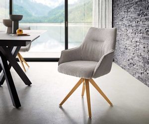 DELIFE Polsterstuhl Alja-Flex, mit Armlehnen Holzgestell günstig online kaufen