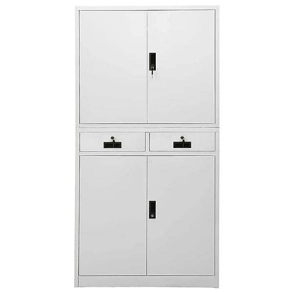 Büroschrank Hellgrau 90x40x180 Cm Stahl günstig online kaufen