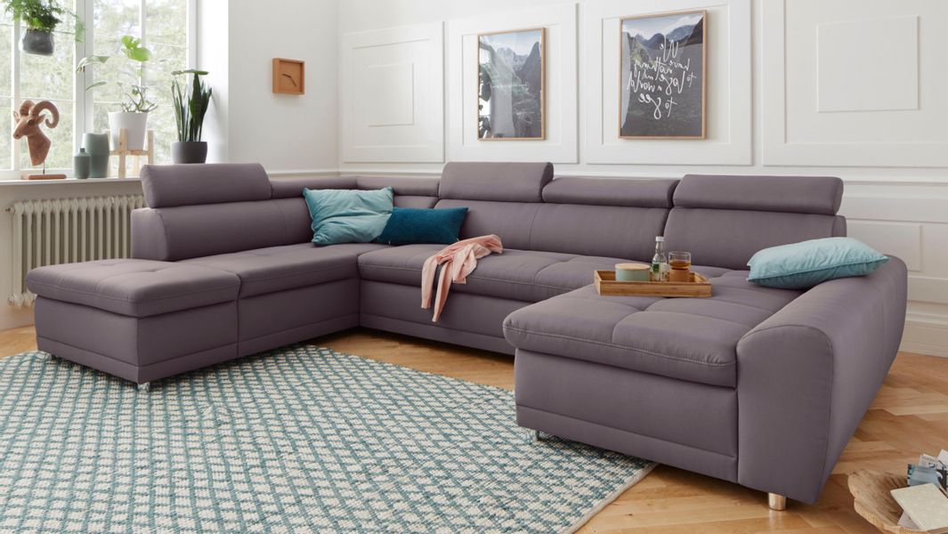 sit&more Wohnlandschaft "Riva U-Form" wahlweise mit Bettfunktion günstig online kaufen