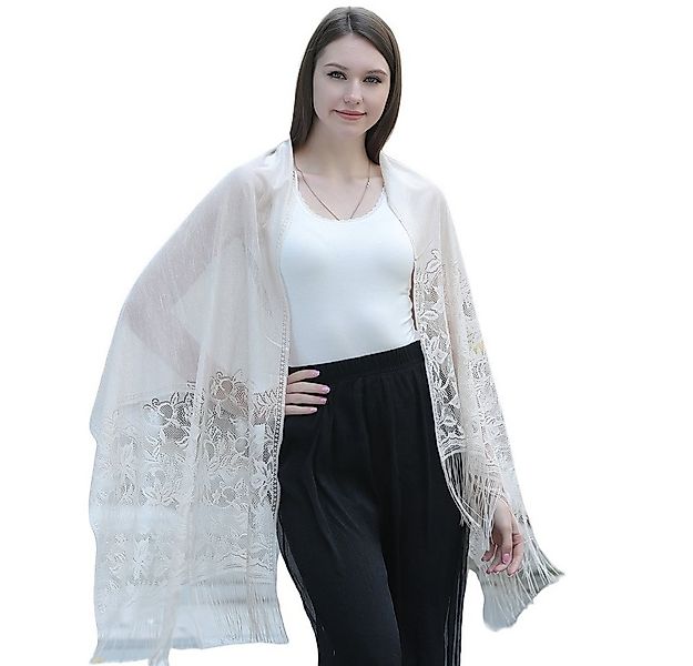Coonoor Dreieckstuch Stola Für Abendkleid Festlich Spitzenschal Mit Fransen günstig online kaufen