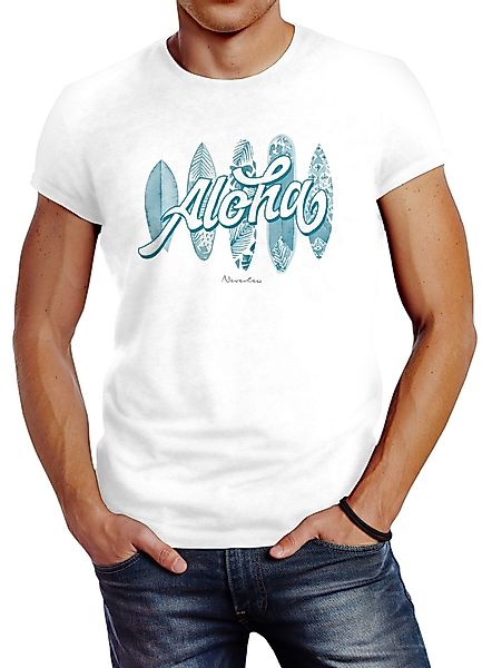Neverless Print-Shirt Herren T-Shirt Aloha Surf günstig online kaufen