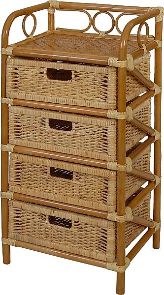 Krines Home Badregal Rattan Standregal Kommode günstig online kaufen