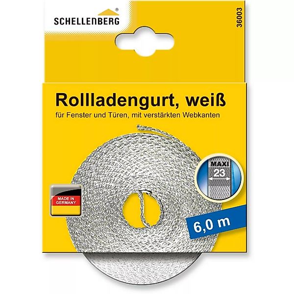 Schellenberg Rollladengurt Maxi 23 mm 6 m Weiß günstig online kaufen