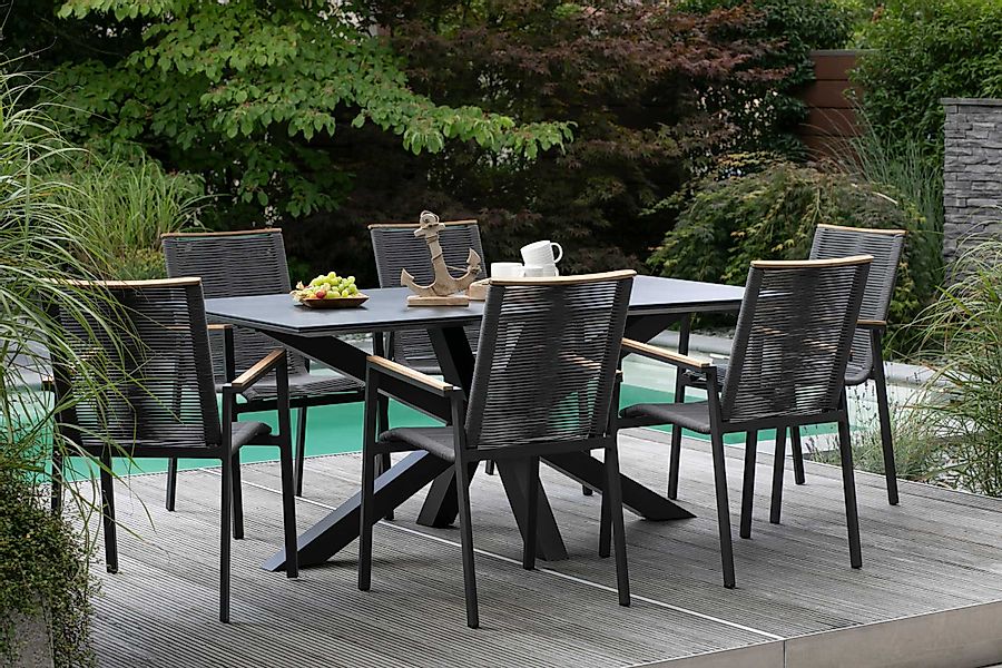 Gartenmöbelset Diningsessel Alicante mit Tisch Malaga 200x90cm günstig online kaufen