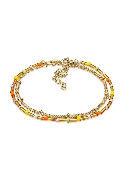 Elli Armband Layer Kugel Glas Beads Bunt 2er Set 925er Silber (kein Set, 1- günstig online kaufen