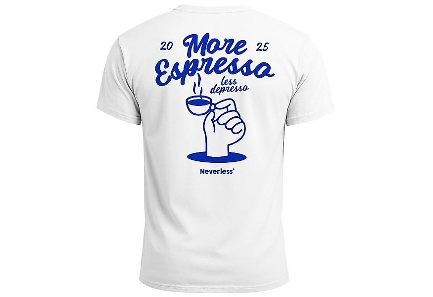 Neverless Print-Shirt Herren T-Shirt Backprint More Espresso Kaffeeliebhabe günstig online kaufen