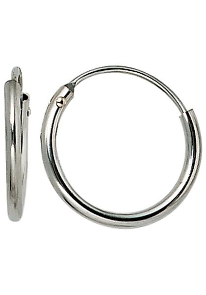 JOBO Paar Creolen, rund 585 Weißgold günstig online kaufen