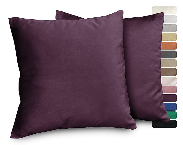Beautex Kissenhüllen Samt Kissenhüllen 2er Set, Premium Kissenbezug, Sofa- günstig online kaufen