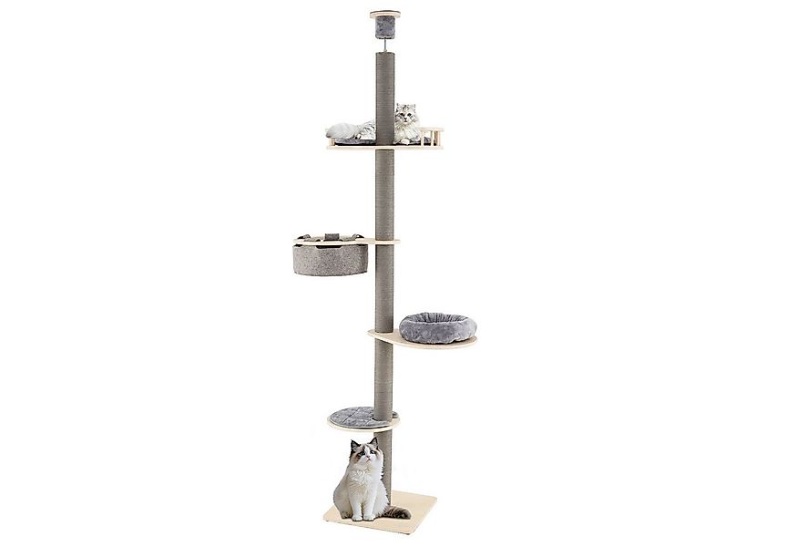 COSTWAY Kratzbaum, 5-stöckig, Katzenbaum, deckenhoch, 236-271 cm günstig online kaufen