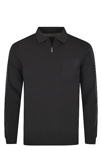 Hajo Langarm-Poloshirt Softknit-Poloshirt in Minimaldessin günstig online kaufen