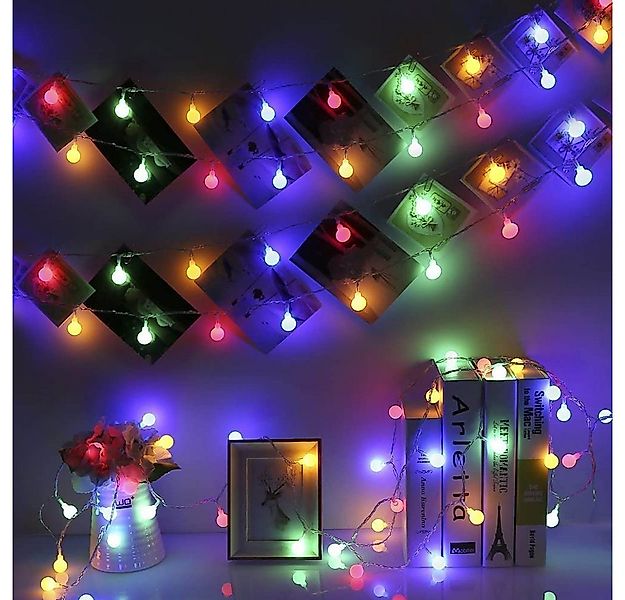 Qualra LED-Lichterkette Lichterkette Außen 20/40LED 3/6M Kugel Außenlichter günstig online kaufen