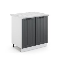 Vicco Eckunterschrank R-Line, Beton/Weiß, 75.6 cm, günstig online kaufen