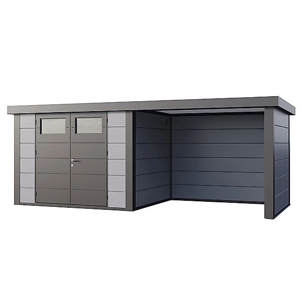 Gerätehaus Classico 3024 mit Lounge S Rechts 582 cm x 238 cm Hellgrau günstig online kaufen