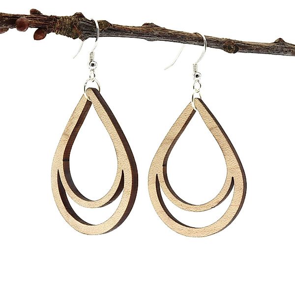 NaturSchatulle Paar Ohrhänger Tropfen (Tropfenförmig, Holzschmuck, günstig online kaufen