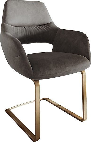 Freischwinger Yago-Flex mit Armlehnen Mikrofaser Anthrazit Vintage Freischw günstig online kaufen