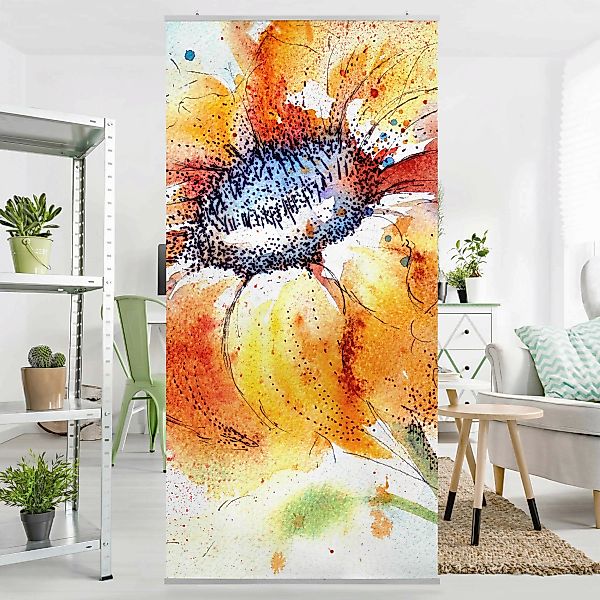 Raumteiler Painted Sunflower günstig online kaufen