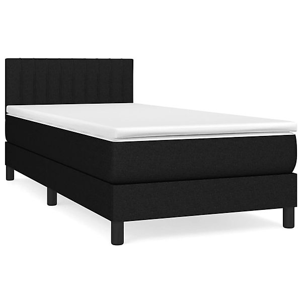 vidaXL Boxspringbett mit Matratze Schwarz 90x200 cm Stoff1467555 günstig online kaufen