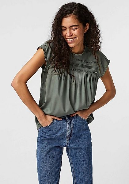 Vero Moda Kurzarmbluse VMDEBBIE PLEAT S/L TOP GA NOOS Viskose, regular fit günstig online kaufen
