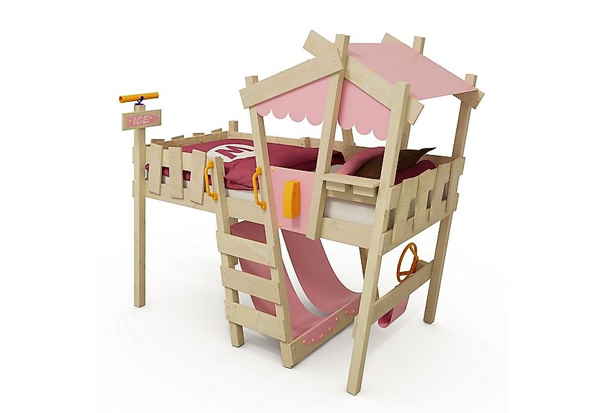 Wickey Kinderbett CrAzY Snuggy Massivholz-Hochbett mit Leiter, Lenker & Rut günstig online kaufen