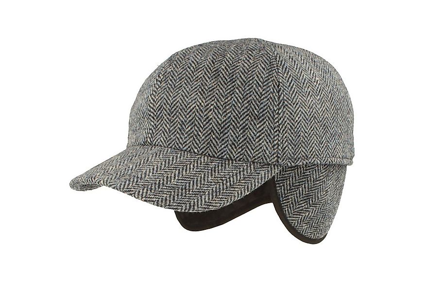 Breiter Baseball Cap mit Fischgrätmuster und Ohrenschutz günstig online kaufen