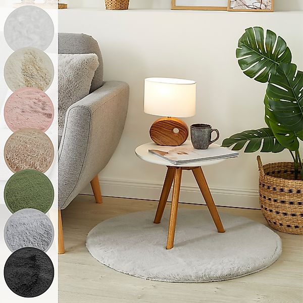 LUXOR living Fellteppich »Novara«, rund, 30 mm Höhe, Kunstfell, Kaninchenfe günstig online kaufen