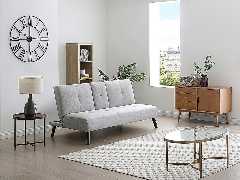 3-Sitzer Schlafsofa Clic-Clac - Stoff - Hellgrau - mit Ablage CLOSIPA günstig online kaufen