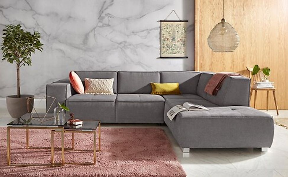 Home affaire Ecksofa »Sapporo L-Form« wahlweise Bettfunktion oder Sitztiefe günstig online kaufen