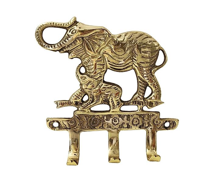 Wandgarderobe Elefant mit 3 Haken Garderobe Messing 14x14,5cm günstig online kaufen