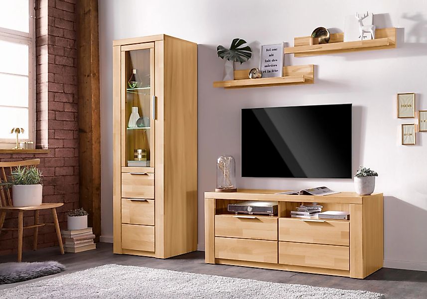 Home affaire Wohnwand "Zara" Set, 4 Stk. tlg. teilmassives Holz günstig online kaufen