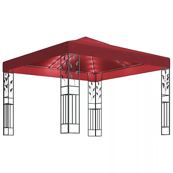 Pavillon Mit Lichterketten 3x3 M Weinrot günstig online kaufen