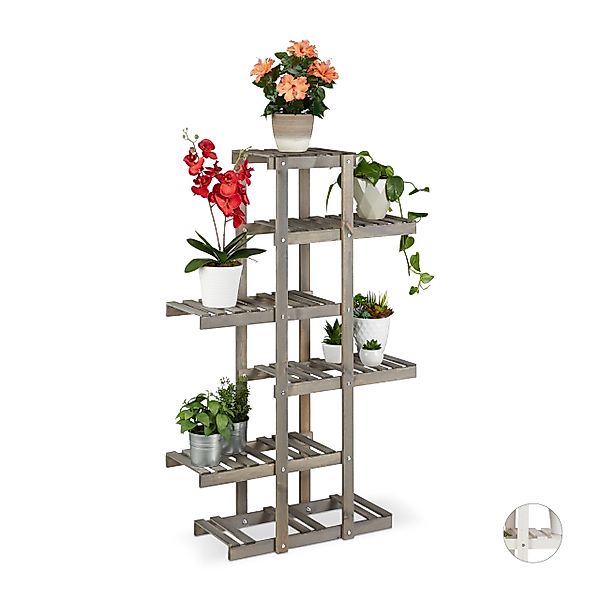 relaxdays Blumenständer Blumenregal Holz 5 Ebenen, günstig online kaufen